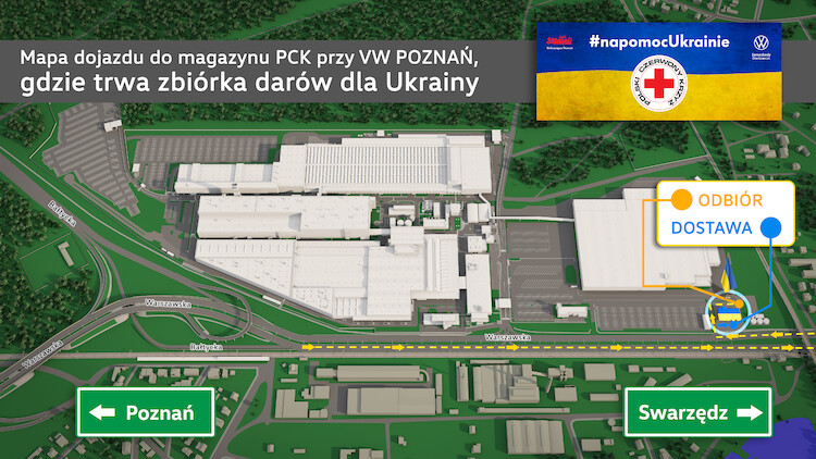 Volkswagen Poznań udostępnia powierzchnie magazynowe na potrzeby pomocy ofiarom wojny na Ukrainie